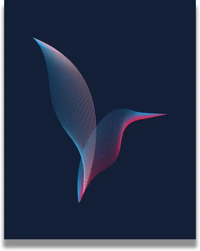 Moiré Hummingbird Home Decor - Minimalist Bathroom Decor Wall Art - Teen Room Decor - Great Gift for Men, Women and Kids - 11x14 unframed print