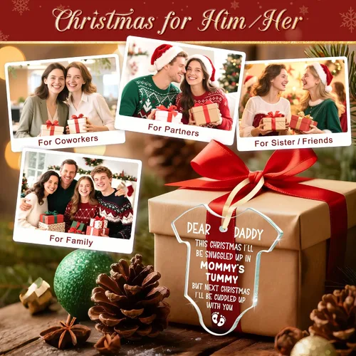 Miniatura 5 de Regalos para papá que espera: regalo de revelación de Navidad para nuevos padres, promocionado a papá nuevo papá por primera vez, adorno de Navidad