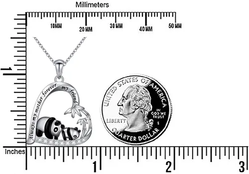 Miniatura 6 de FLYOW Collar con colgante de panda de plata de ley S925 para mujeres adolescentes y niñas regalos para amantes de la penda Plata esterlina Circonia