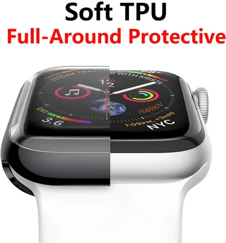 Miniatura 3 de Paquete de 4 fundas compatibles con Apple Watch Series 9/8/7 – protector de pantalla de 1.614 pulgadas, TPU suave, cobertura completa, chapada, a