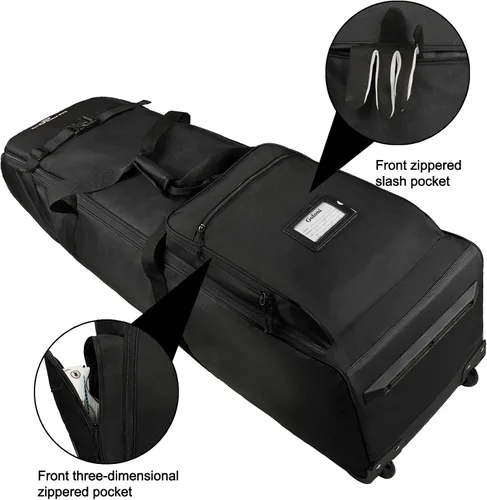 Miniatura 5 de Goloni Bolsa de viaje de golf con ruedas para aerolíneas, funda de viaje resistente al agua para viajes aéreos, equipaje de golf plegable portátil