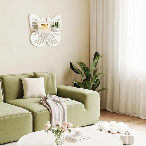 Miniatura 7 de Estante flotante Deor de pared con forma de mariposa, bonito estante de pared para habitación de niños, pequeño estante decorativo montado