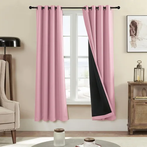 Miniatura 56 de Rutterllow - Cortinas 100% opacas, paneles de cortina con ojales, aislamiento térmico y bloqueo de luz para habitación y sala de estar