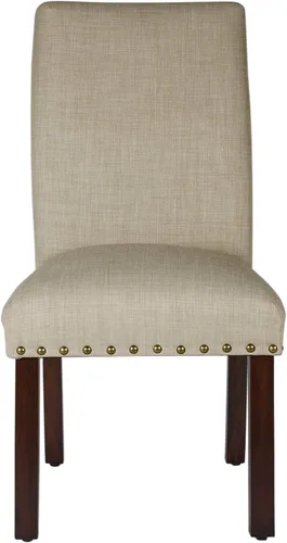 Miniatura 10 de Homepop Decoración del hogar Sillas de comedor clásicas tapizadas Parsons Juego de 2 sillas de comedor decorativas con ribete de cabeza