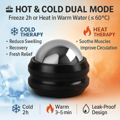 Miniatura 6 de Flyfan Bola Giratoria para Masaje en Frío - Regalos para Relleno de Calcetas para Hombres, Mujeres, Adolescentes, Niños, Se Mantiene Fría durante 6