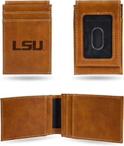 Miniatura 123 de Cartera de bolsillo frontal grabada con láser NCAA - Compacta/Cómoda/Delgada