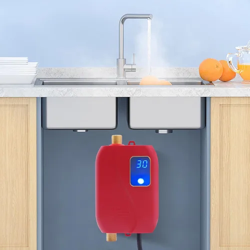 Miniatura 4 de Calentador de agua eléctrico sin tanque, 110 V, 3000 W, portátil, a pedido, calentador de agua caliente instantáneo, mini sistema de calefacción