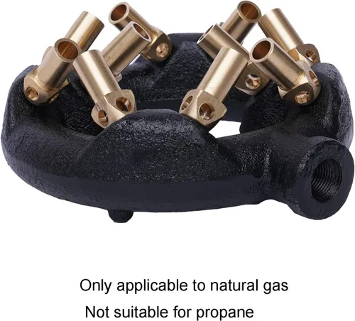 Miniatura 3 de TFCFL Quemador de chorro de 10 puntas, boquilla de forma redonda de 3/8 tubos, chorro de gas natural de hasta 80,000 BTU/HR cuerpo de hierro fundido