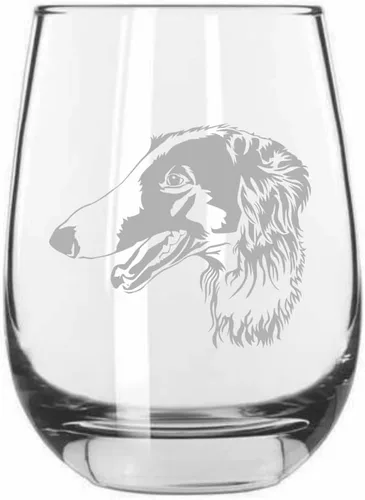 Miniatura 472 de Sakhalin Husky Dog - Copa de vino grabada personalizada de 15.25 onzas sin tallo