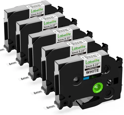 Miniatura 20 de Labelife Paquete de 5 cintas TZe TZ de 0.47 pulgadas laminadas transparentes TZe-131 de repuesto para Brother Label Maker Tape Clear TZe131 TZ-131