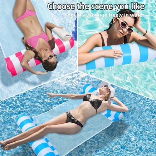 Miniatura 2 de 3/5/8 Pack Pool Hammock Upgrated Water Pool Floats, 4-in-1 (Hammock, Saddle, Lounge Chair, Drifter) Multi-Purpose Water Pool Float, Non-Stick PVC