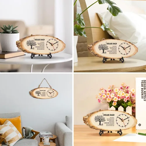 Miniatura 4 de Regalos para papá de hija e hijo, ideas de regalo de Navidad y cumpleaños para papá, reloj de madera, regalo personalizado para papá, regalos