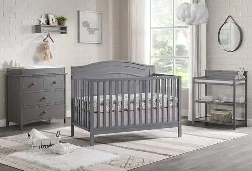 Miniatura 2 de Oxford Baby Nolan - Cuna convertible 4 en 1, gris paloma, certificado GreenGuard Gold