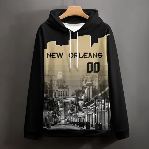 Miniatura 29 de Custom Football Hoodies City Night Skyline Personalized Sweatshirt Name Number Fan Gift Pullover for Men Women Youth