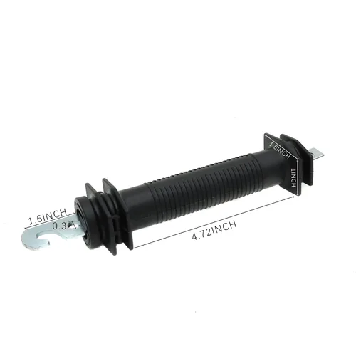 Miniatura 2 de 2 piezas de valla eléctrica de plástico resistente puerta manija aisladores con resorte (negro)