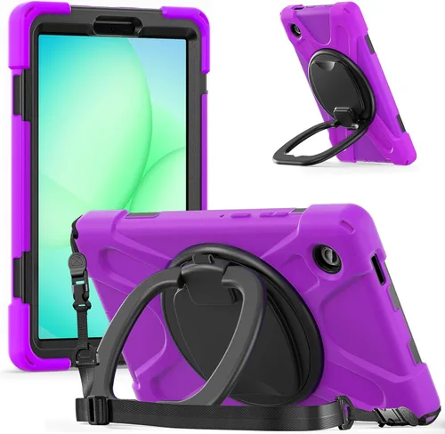 Miniatura 103 de 360 Rotation Case for Galaxy Tab ActivePro/Tab Active4 Pro/Active 5 Pro 10.1" Sturdy Cover Rotate Ring Stand Shoulder Carrying Strap Hand Strap