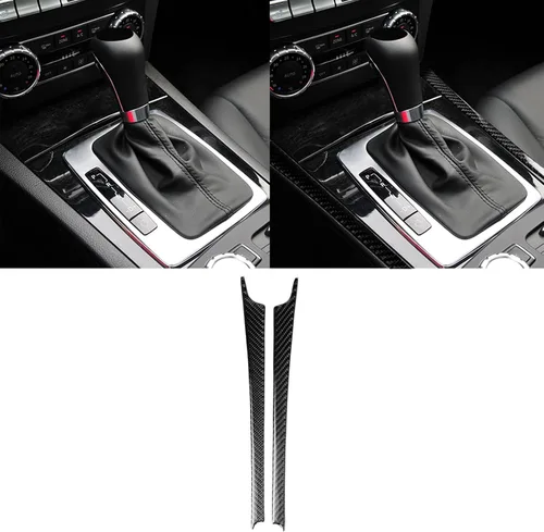 Miniatura 31 de para Mercedes-Benz Clase C W204 2011-2013 Real Cubierta de Panel de Fibra de Carbono Suave para Aire Acondicionado, Adhesivo de Marco de Panel