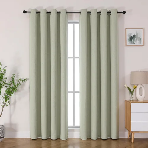 Miniatura 24 de Joydeco - Juego de 2 paneles de cortinas opacas de 63 pulgadas, 2 cortinas largas con aislamiento térmico burg, cortinas de oscurecimiento