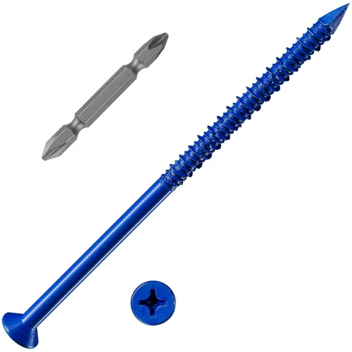 Miniatura 21 de Wensilon (105 PIEZAS) Kit de Anclajes de Tornillo para Hormigón de 3/16" Cabeza Plana Azul/Negro/Blanco para Anclaje a Mampostería, Bloque