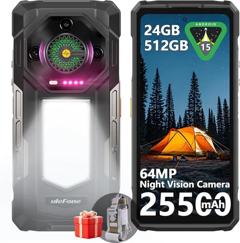 Miniatura 10 de Ulefone Armor 30 4G Android 15 Teléfono resistente, 24 GB+512 GB, pantalla FHD de 120 Hz de 6.95", luz LED versátil de 1236LM, cámara visión