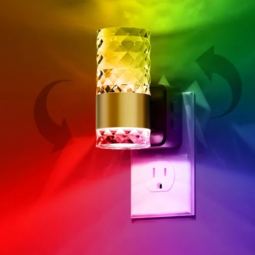 Miniatura 44 de Luces nocturnas que se enchufan a la pared, luz nocturna que cambia de color con enchufe giratorio, sensor de luz del atardecer al amanecer y brillo