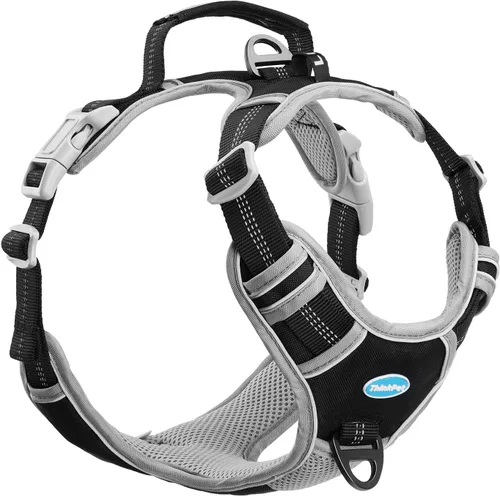 Miniatura 19 de ThinkPet Arnés deportivo transpirable, antitirones para perro, con asa, arnés reflectante y ajustable para perros medianos o grandes, clip trasero