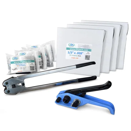 Miniatura 32 de IDL Packaging Recarga para kits de flejado de poliéster (PET) portátiles de 1/2 pulgada x 200 pies - Bobina de flejado de poliéster de 1/2 pulgada x