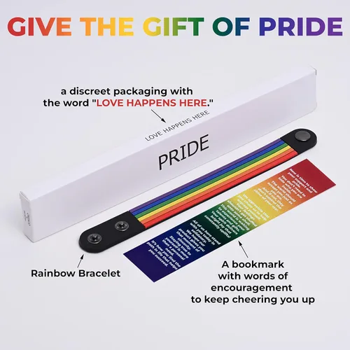 Miniatura 5 de Pulsera de orgullo arco iris para hombres y mujeres Bi Pride Bisexual Pulsera Lgbt regalos