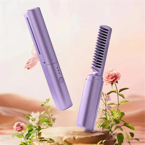 Miniatura 4 de Mini alisador de pelo recargable, mini alisador de pelo de viaje 2 en 1, alisador de pelo portátil inalámbrico recargable USB-c (verde, 1 unidad)