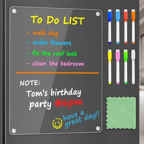 Miniatura 15 de PigPotParty Tabla Magnética de Tareas Acrílica para Niños en el Refrigerador – 9.5"x12" Tablero de Tareas de Borrado en Seco Diario y Semanal con 8