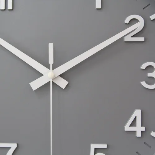 Miniatura 5 de HZDHCLH Reloj de pared gris de 12 pulgadas, silencioso y sin tictac, para decoración de sala de estar, dormitorio, cocina, oficina Gris y blanco