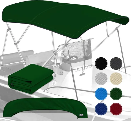 Miniatura 17 de Lona universal de repuesto Bimini de 4 arcos, lona superior Bimini solo con funda de almacenamiento con cremallera, grado marino 900D, impermeable