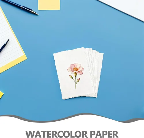Miniatura 5 de Generic 25pcs Watercolor Paper - Thick Cotton Pulp Paper Sheets Rough Texture Deckled Edge A6 for Watercolors Acrylics Calligraphy and Creative Art