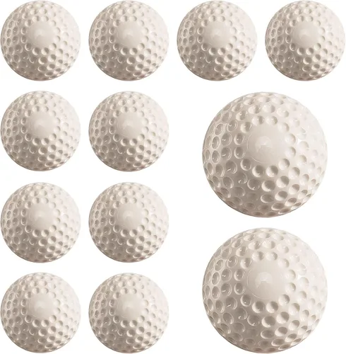 Miniatura 8 de Pelotas de béisbol 12 unidades de pelotas de béisbol con hoyuelos, máquina de lanzar pelotas de béisbol de 9 pulgadas para coordinación mano-ojo