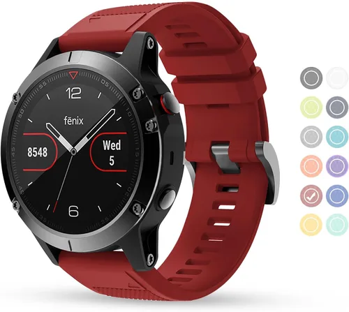 Miniatura 11 de Correa de reloj compatible con Fenix, correa de reloj Garmin de 0.866 in, silicona suave, repuesto para Fenix 5/5 Plus/6/6 Pro/7/Forerunner Negro