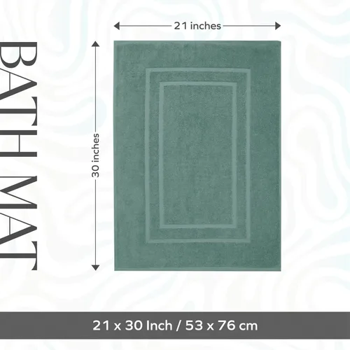 Miniatura 3 de Feather & Stitch - 2 tapetes de baño similares a toallas (30 x 21 pulgadas), tapete de baño de rizo de algodón 100% algodón, tapete de baño