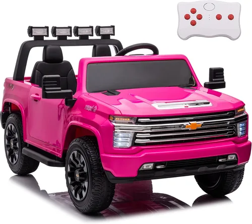 Miniatura 10 de NEWQIDA Coche eléctrico de 24 V para niños con control remoto, licencia Chevrolet Silverado HD, batería de 7ah, vehículo de juguete tipo Ride-on
