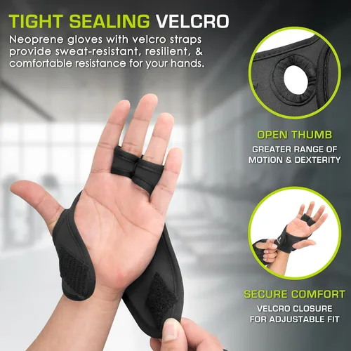 Miniatura 3 de ProsourceFit Guantes con peso, par de guantes muy resistentes de 2 lb. de neopreno para ejercicios de modelado y aeróbicos