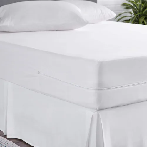 Miniatura 7 de Amazon Basics - Protector de colchón y base de colchón, impermeable, con cierre de cremallera, de 12 a 18 pulgadas de profundidad, tamaño Queen