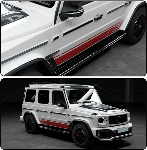 Miniatura 2 de Ventilación lateral de fibra de carbono para Mercedes Benz Clase G W463 G500 G550 G63 AMG Sport Utility 4 puertas 2019-2024 cubierta de toma de aire
