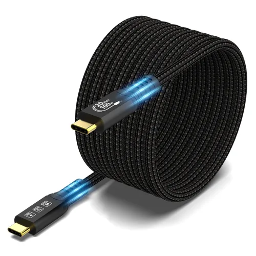 Miniatura 10 de Cable USB C 3.2 Gen 2X2 20Gbps, tipo C 4K a 60Hz UHD Video 5A/240W PD3.1 Carga rápida con E-Marker Compatible con Thunderbolt 3/4 MacBook Pro