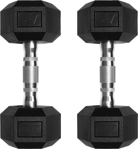 Miniatura 9 de RitFit Juego de mancuernas hexagonales revestidas de PVC de 5 a 650 libras con estante opcional para gimnasio en casa, peso de mano con mango