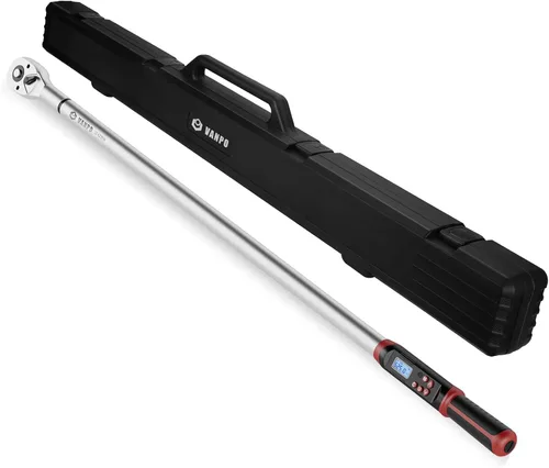 Miniatura 7 de VANPO Llave dinamométrica digital de 1/2 pulgada, 12.5-250.8 ft-lb/17-340Nm, llave dinamométrica electrónica con zumbador e indicador LED, precisa