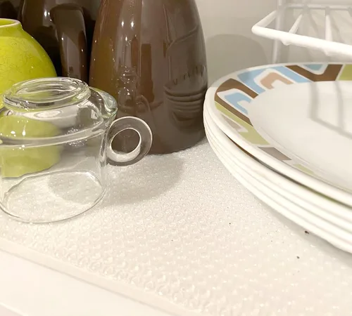 Miniatura 7 de Revestimiento de estante para armarios de cocina de 10 pulgadas de ancho x 20 pies, no adhesivos, antideslizantes, impermeables, de agarre fuerte