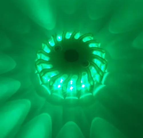 Miniatura 4 de SAMDO Faro Magnético de 9 Patrones Impermeable, Luz de Emergencia, Bengalas de Carretera LED Faros de Emergencia CR123A (Verde)