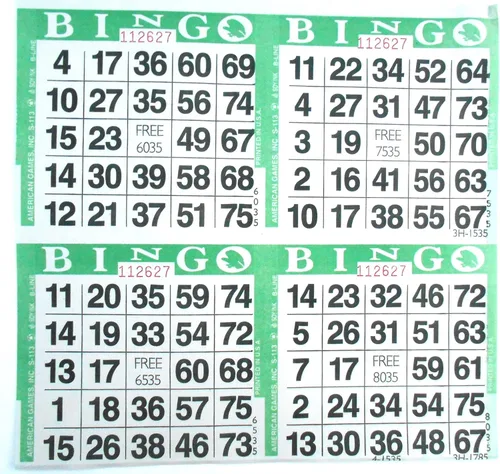 SmallToys 4 tarjetas de juego de papel de bingo verde, 750 hojas, hoja desechable de tamaño cuadrado de 8 pulgadas, fabricadas en Estados Unidos