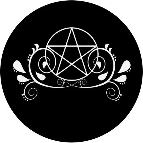 Miniatura 3 de Pretty Pentacle Pagan Wiccan - Pala para teléfono y tableta, color blanco y negro, Negro