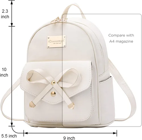 Miniatura 3 de Bonita mochila de piel con lazo para mujer