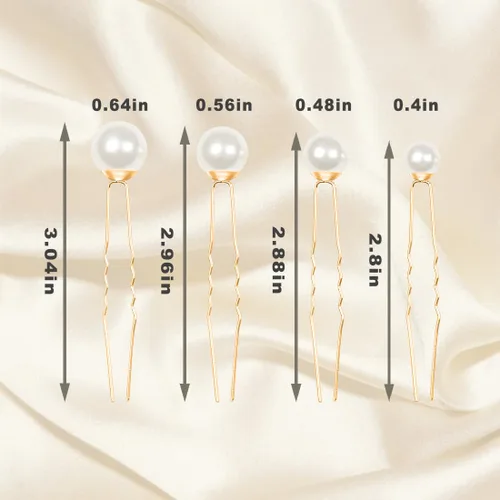 Miniatura 2 de ELANE 38 Pcs Pearl Hair Pins for Wedding Hairstyles, Bridal Hair Accessories, Hair Accessories for Women and Girls (Gold)