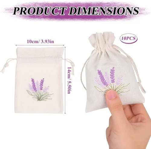 Miniatura 2 de HOLIDYOYO Bolsas vacías recargables de 5.51 x 3.93 pulgadas con cordón de lino para fragancias de lavanda, joyas, dulces, recuerdos de fiesta